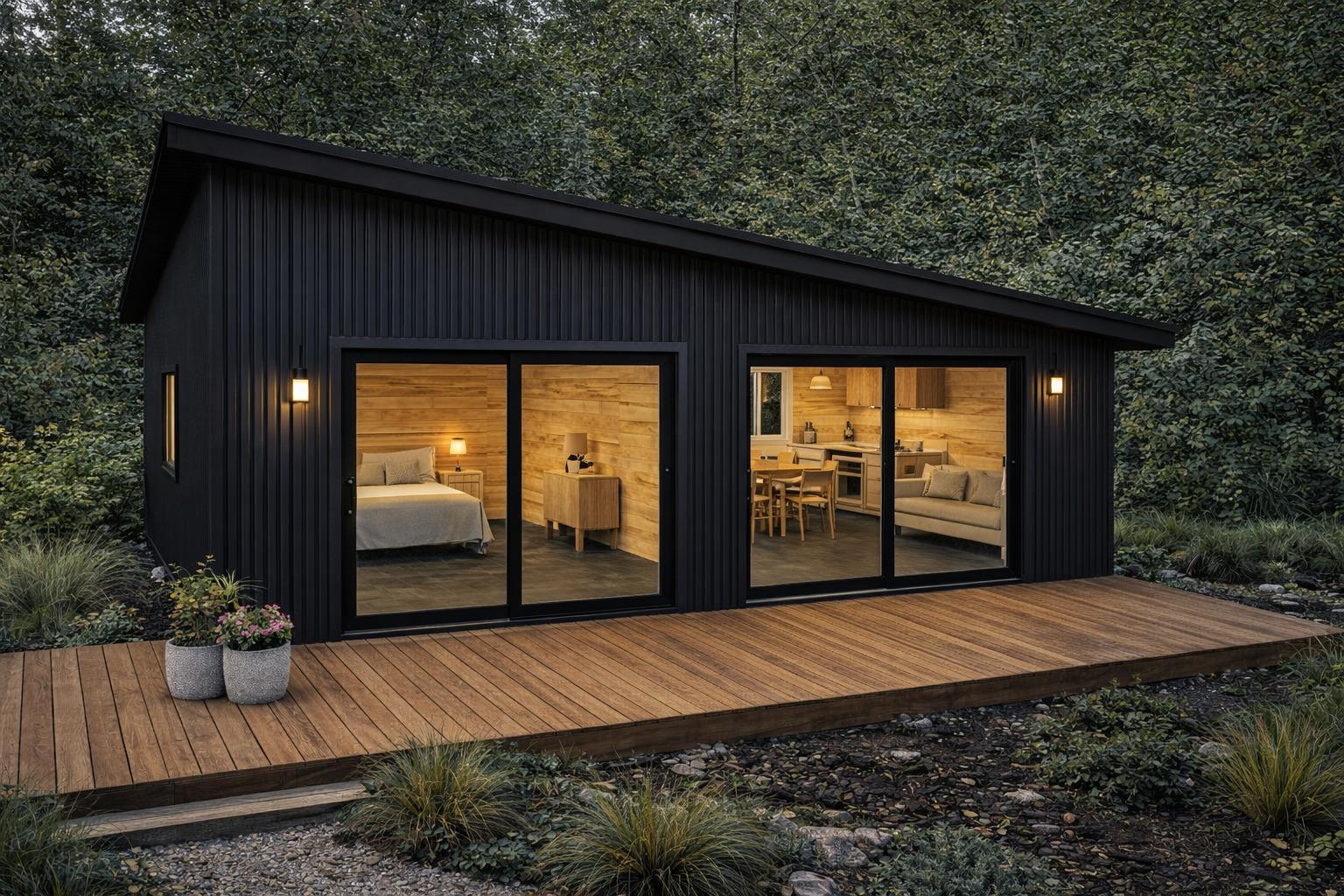 Cabaña moderna de madera maciza construida por Estudio PDU